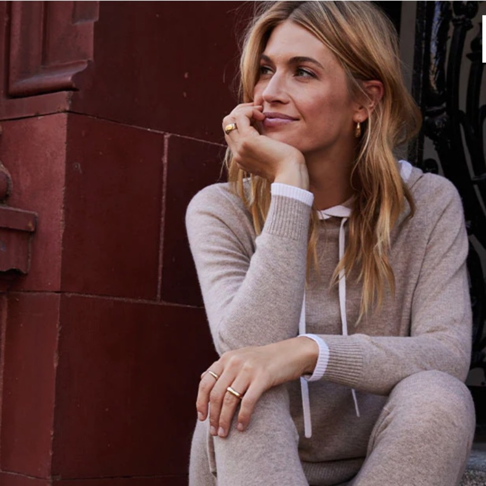 Summersalt Cashmere Blend Cozy Tan Hoodie